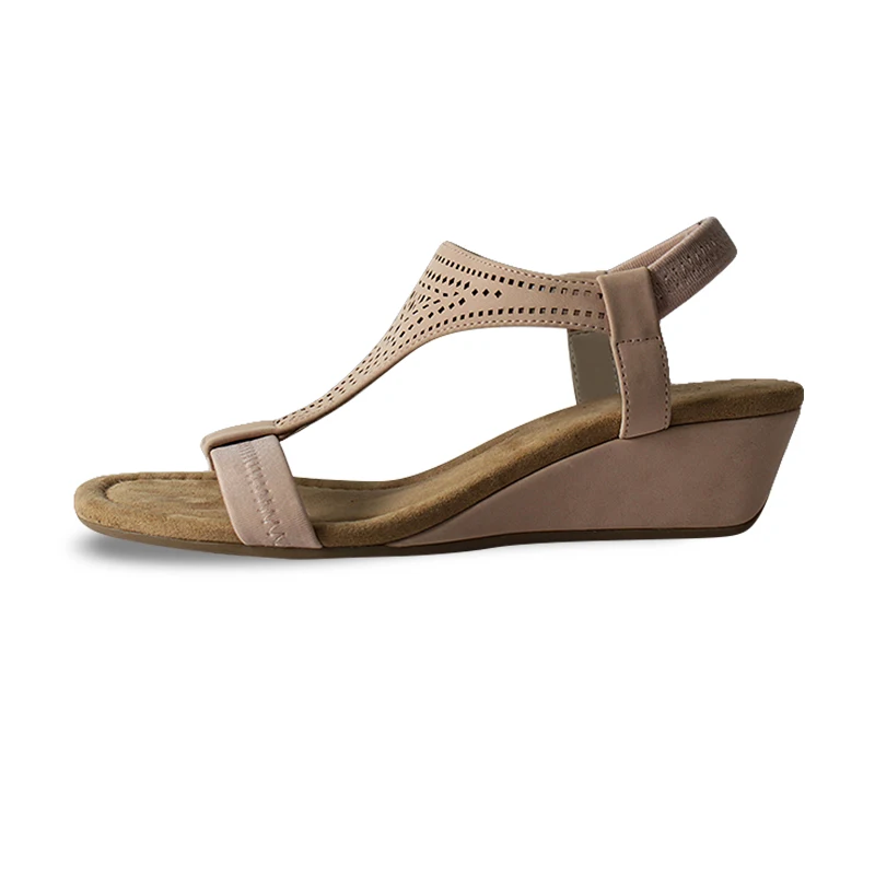 Comfortable Ladies Low Heel Wedge Shoes Sandal Laser Upper T- Strap Buckle  Sandals For Women And Ladies - Buy Laser Upper Wedge Sandals,Ladies Wedge  Shoes Sandal,Ladies Low Heel Sandals Product on Alibaba.com