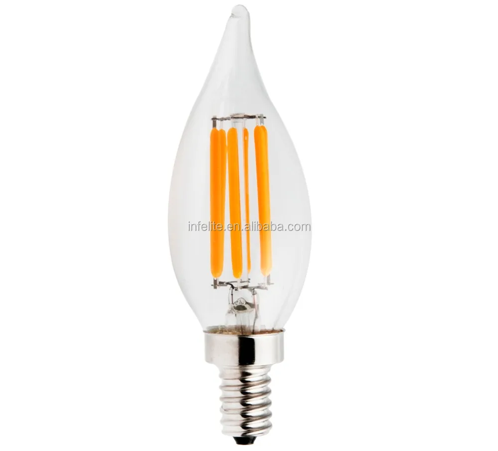 Dimmable COB C35 LED Filament Candle Light Retro Edison Bulb B22 2W 4W 6W Lamp 
