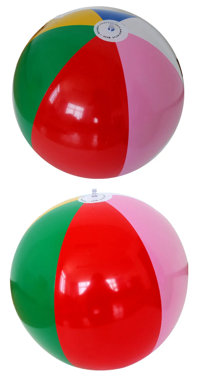 16 Inches Inflatable Beach Ball Rainbow Color Beach Pool Party Toys ...