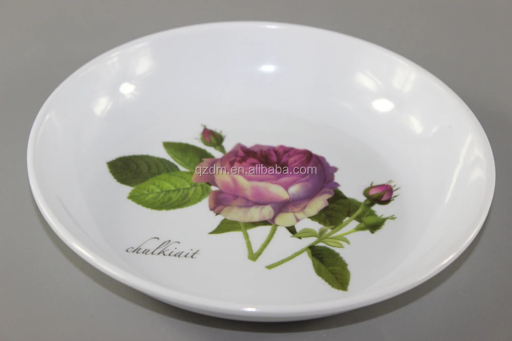 Romantic Rose Printing Melamine Soup Plates,Melamine Deep Plates