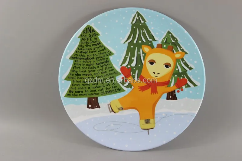 Hot Sell Plastic dinner plate Xmas Plate Snow Dishes