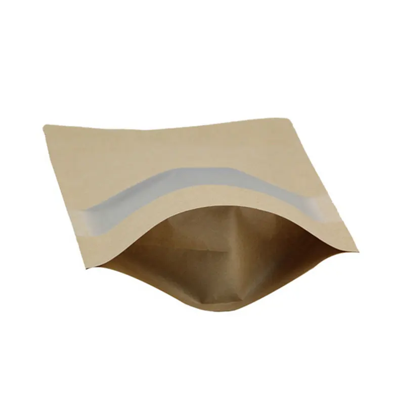 easy tear notch ziplock kraft paper stand up pouch kraft bag