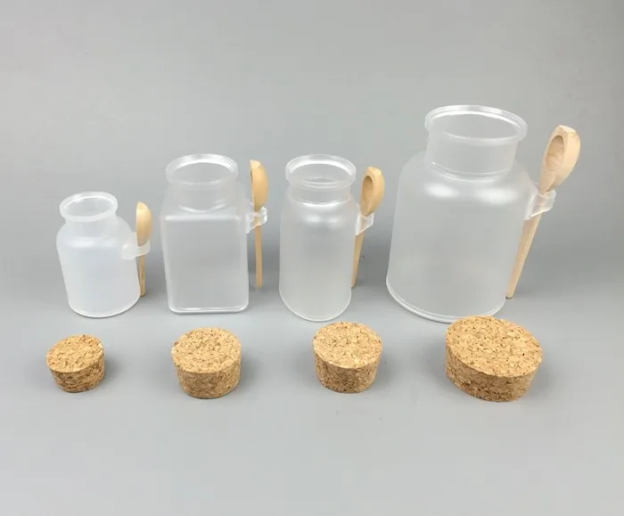 100g 200g 300ml 500ml Empty Matte Plastic Round & Square Bath Salt