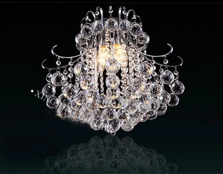 Decorating lighting romantic European LED Stainless Steel modern crystal pendant light metal  light vintage