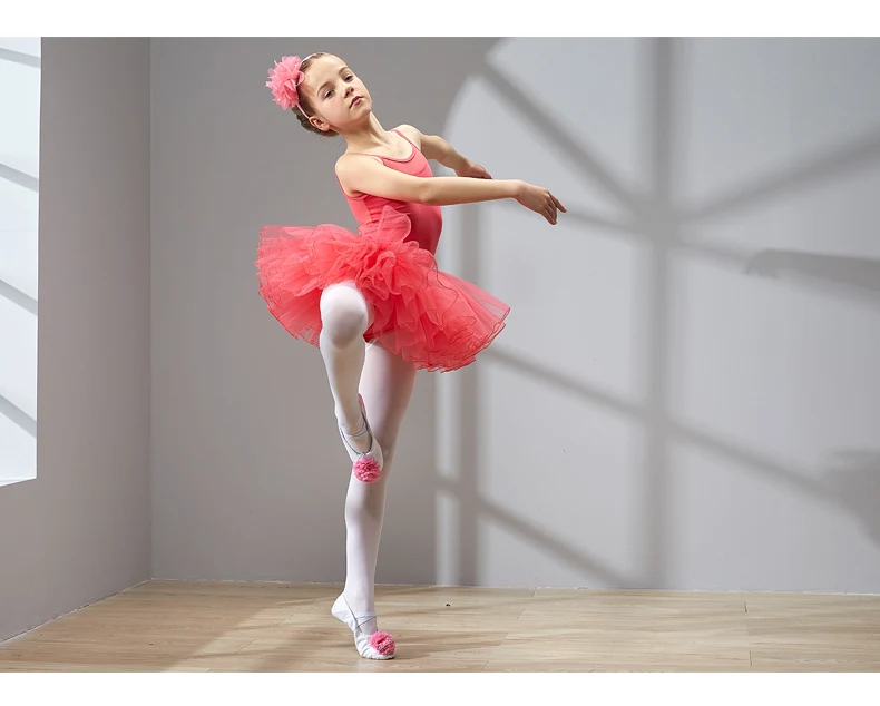 2019 新款儿童舞蹈服装女童春季秋季练习舞蹈连衣裙儿童考试芭蕾舞裙