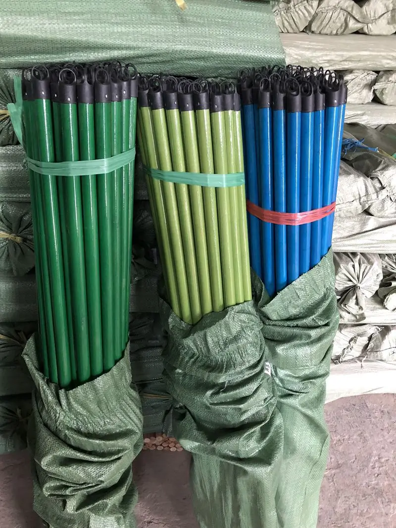 Factory Wholesale Wood Broom Handle Pvc Sleeve Broom Stick Long Handle