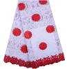 High Quality African Milk Silk French Net Lace With Stones For Dress Embroidery Nigerian Tulle Net Lace Fabric 1263