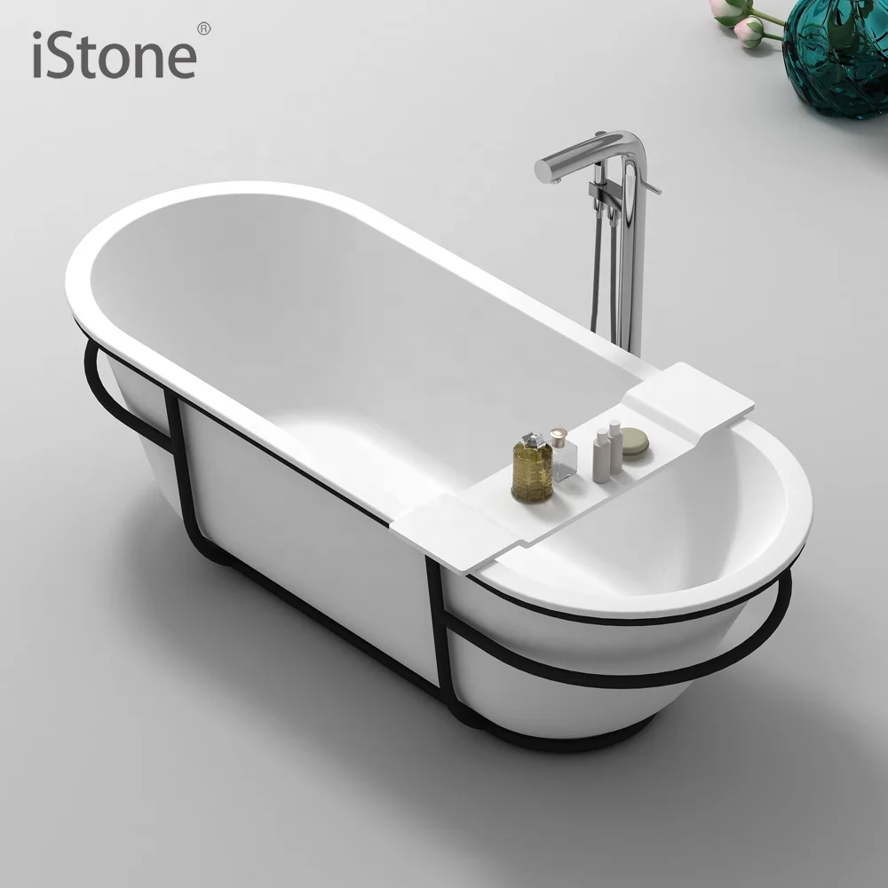 Pmma Solid Surface Composite Stone Freestanding Bath Tub Stone Tub