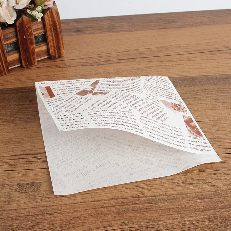 Offset printing coated double open paper bag for burger donuts wrapping