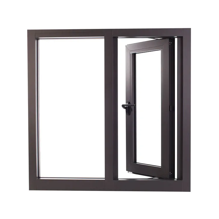 Topwindow High Quality Wooden Color German Brand Hardware Thermal Break Aluminum Casement Window Door Double Glazed Windows