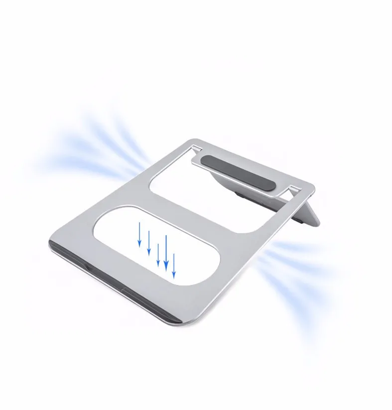 Portable Foldable Aluminum Laptop Stand And Cooling Pad Without Fan For