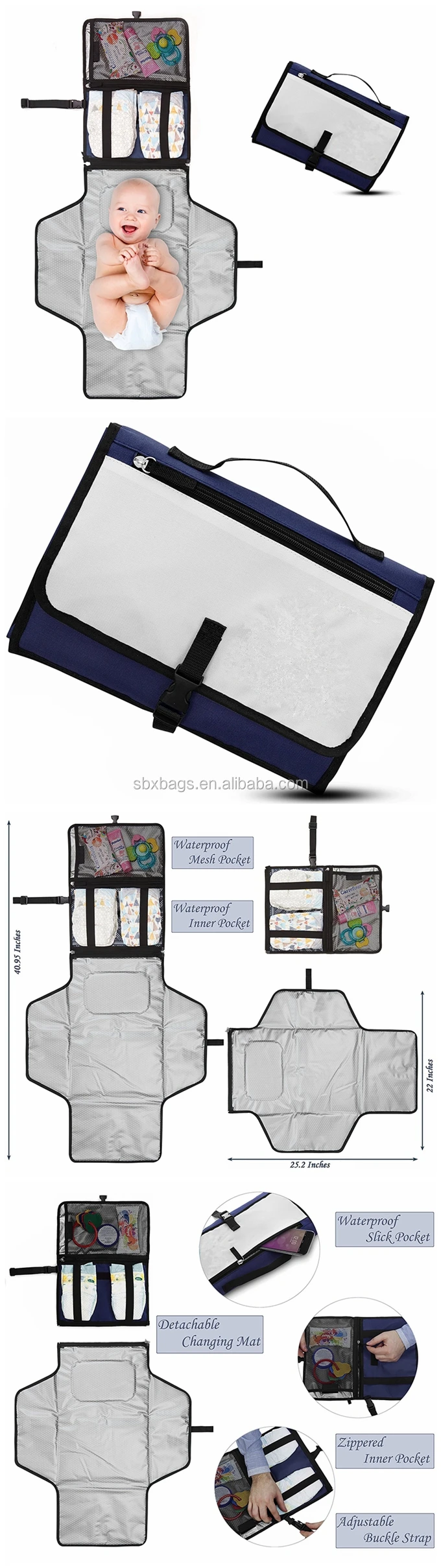 Baby Travel Changing Mat Folding Portable Diaper Wipe Clean Waterproof Pad CB