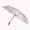 Lovely Little Bear Pongee Silver Coating 3 Folds Auto Open and Close Umbrella