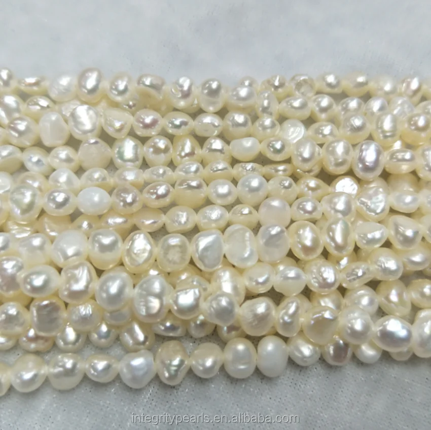 Pearls Strands Wholesale Real Freshwater Pearls Strand 45mm Aa Flat