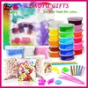 DIY Crystal Slime Kit Comes With 18 Colors Slime 6 Pack Colorful Foam Ball 250 Fruit Slice 6 Glitter Shake Jars for Kids Aged 6+