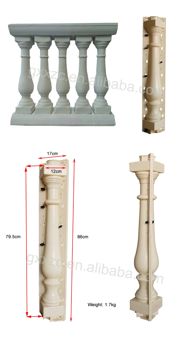 Artchitecticial Balcony Concrete Baluster Mould - Buy Baluster Concrete ...