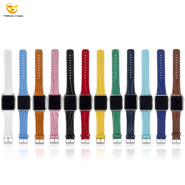 Crocodile 42mm For Apple Band 38mm Leather Watch Strap - Buy Leather