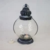 clear glass oil lamp metal lantern decorate lantern candle lantern