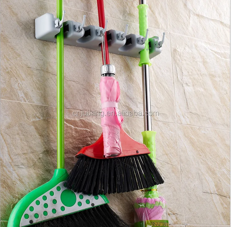 Por Kitchen Mop And Broom Holder Wall Mounted Por Kitchen Mop And Broom Holder