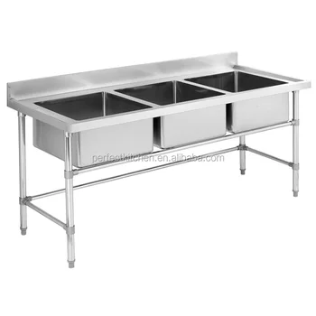3 Bowls Commercial Stainless Steel Kitchen Sinks Restaurant Kitchen Sinks With Bench Buy Stainless Steel Sink Stainless Steel Kitchen Sink Kitchen