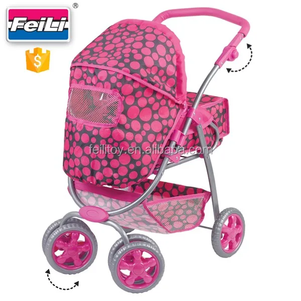 Fei Li Baby Doll Pram Stroller With Pump And Go Wheel Dolls Prams And