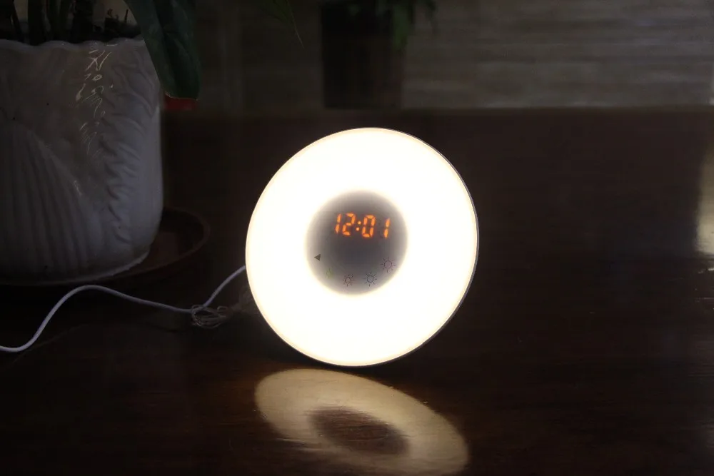 Dawn Colored Sunrise Simulator Bedside Lamp With Natural Alarm Sound