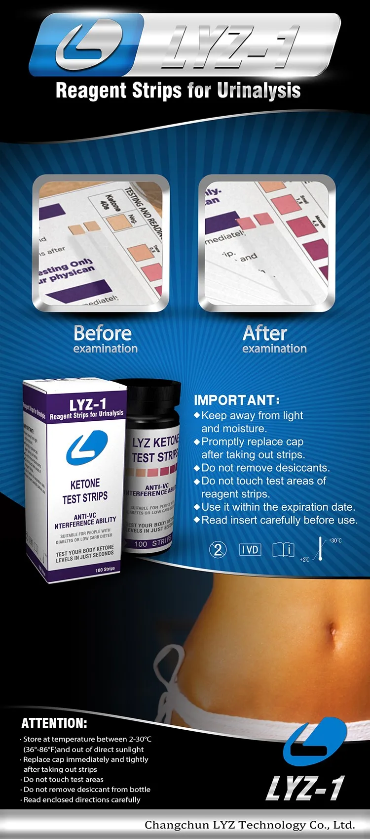 Lyz Ketone Reagent Strips Keto Test Kit Buy Urine Test Strips,Ketone