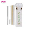 Morecredit Custom Printed Flax Cloth Drawstring Cotton Linen Packing Pouch Bag For Straw Chopsticks Tableware Pen
