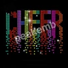 hotfix rhinestone studded cheer rainbow letters heat transfers for garment