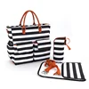 Eco Friendly Baby Disposable Nappy Bag Black White Stripe Baby Love Mummy Daddy Cute diaper bags with Multifunctional pocket