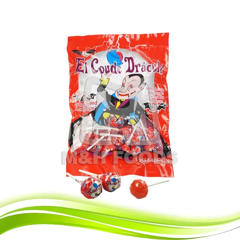 19g Gram Bubble Gum Inside Hard Candy Gum Filled Lollipop Candy Buy