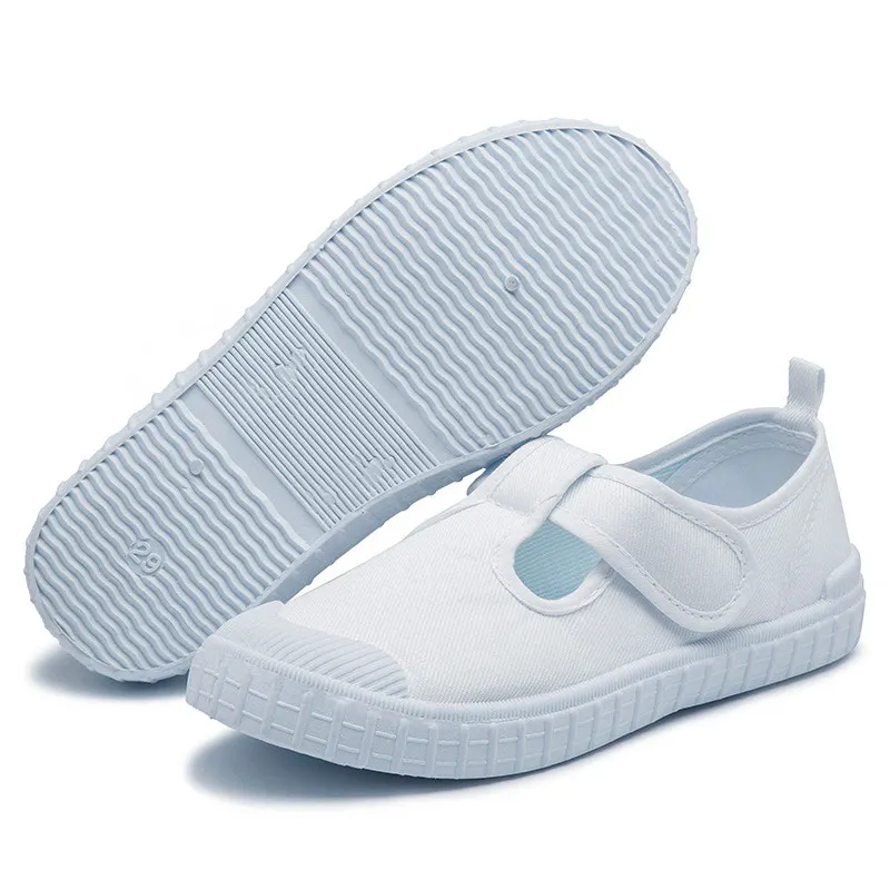Cv1889 School Student Plain White Children's Canvas Shoes Kids - Buy ...
