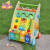 New item Educational Wooden Walker toy for kids,Multifunction Colorful Wooden Big Baby Walker for Walking Learning W16E039