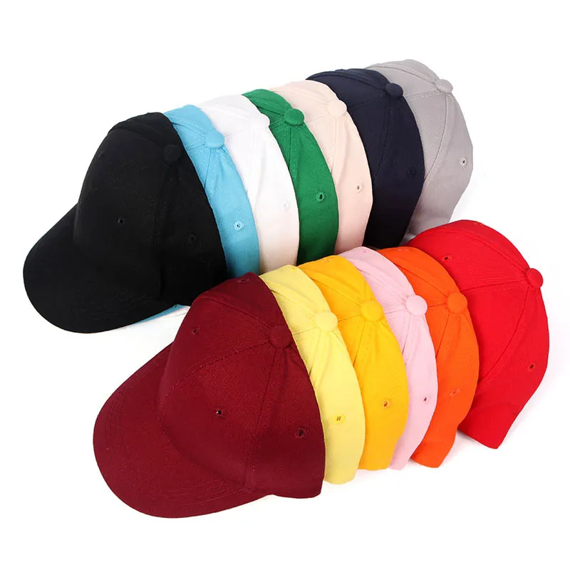 Wholesale Cheap Blank Solid Snapback Hat Cotton Baseball Cap Kids Plain