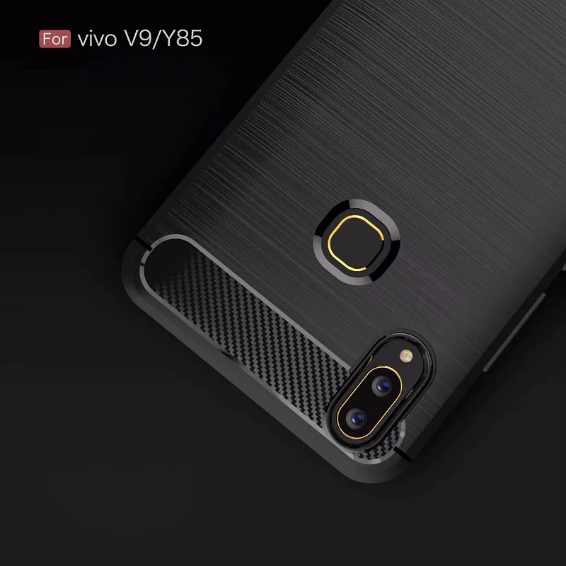 Carbon Fiber Tpu case For Vivo V9 / Y85 Soft CF Cover