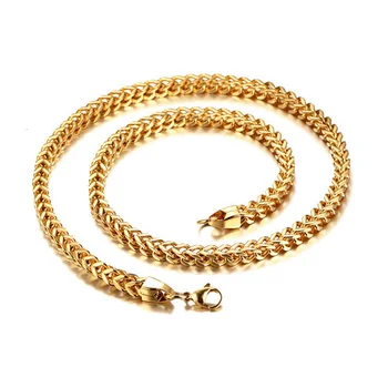 European Styles White 14k Gold Mens Stainless Steel Chain Prices Necklace Jewelry Wholesale ...