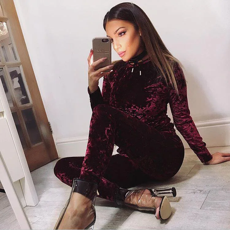 black velvet tracksuit womens