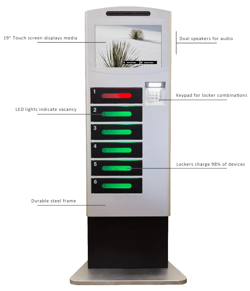Airport Use Wifi Access Solar Powered Mobile Phone Charger Vending