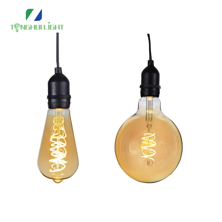 Hot sell soft LED filament bulb light st64 g95 g125 6w  in gold amber for decoration