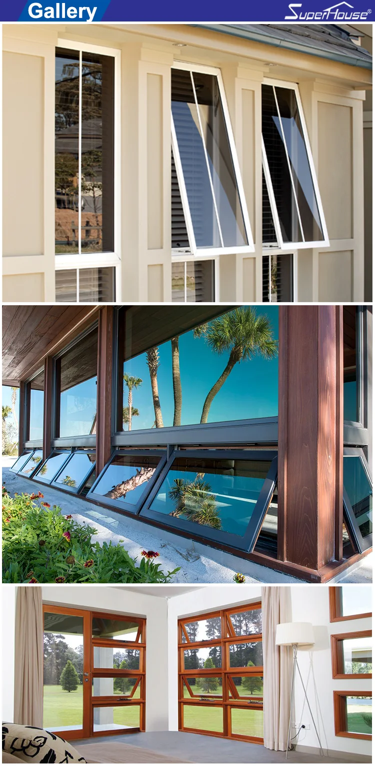 NFRC AS2047 Energy saving double glass  tilt and turn windows aluminum  with superhouse System