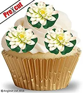 FLAT WATER LILY FLOWERS S1 EDIBLE WAFER RICE PAPER CUP CAKE TOPPERS BIRTHDAY PARTY WEDDING FLAT WATER LILY FLOWERS S1 EDIBLE WAFER RICE PAPER CUP CAKE TOPPERS BIRTHDAY PARTY WEDDING