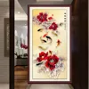 Chinese craft Beautiful flower & fish 5D DIY diamond painting