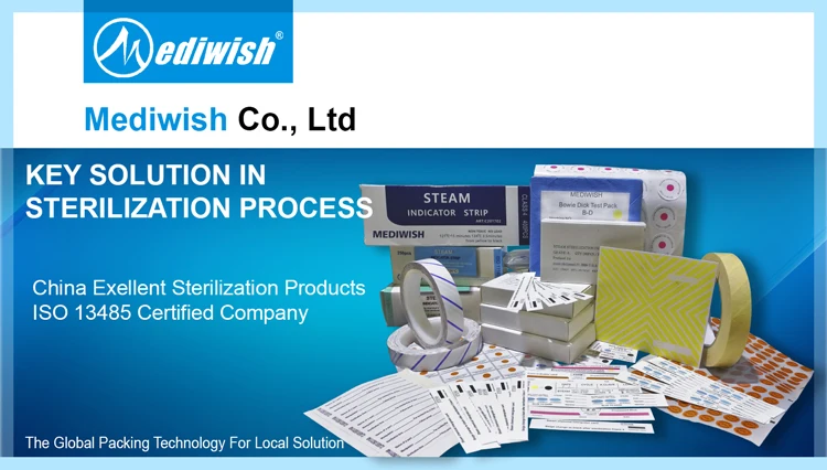 Yellow To Black CE ISO Disposable Medical Steam Sterilization Indicator Strip For Hospital