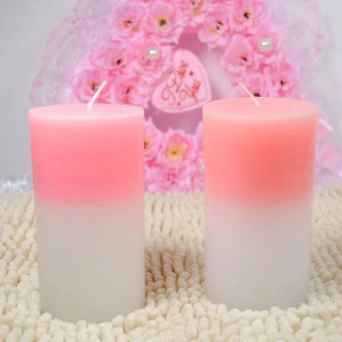 2Layered Multi Colored Scented High Quality Decorative Pillar Candles