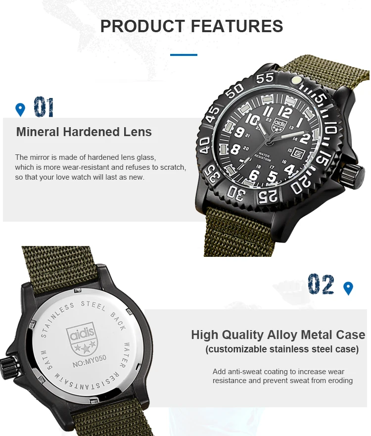 Addies Chronograph Branded Watch Quartz Watch Minimalist OEM Sports Wrist Mens Watch