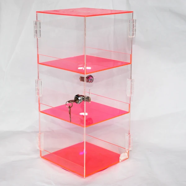 Acrylic Cell Phone Accessories Countertop Display Case With Rotating