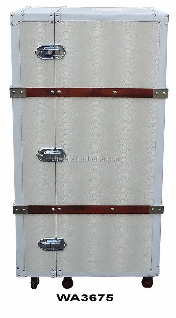 White Leather Steamer Trunk Bar Cabinet Antique White Leather Steamer Trunk Bar Cabinet