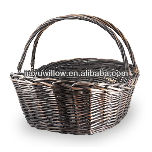 Wholesale Wicker Log / Shopping Trolley,Wicker Shopping Storage Basket