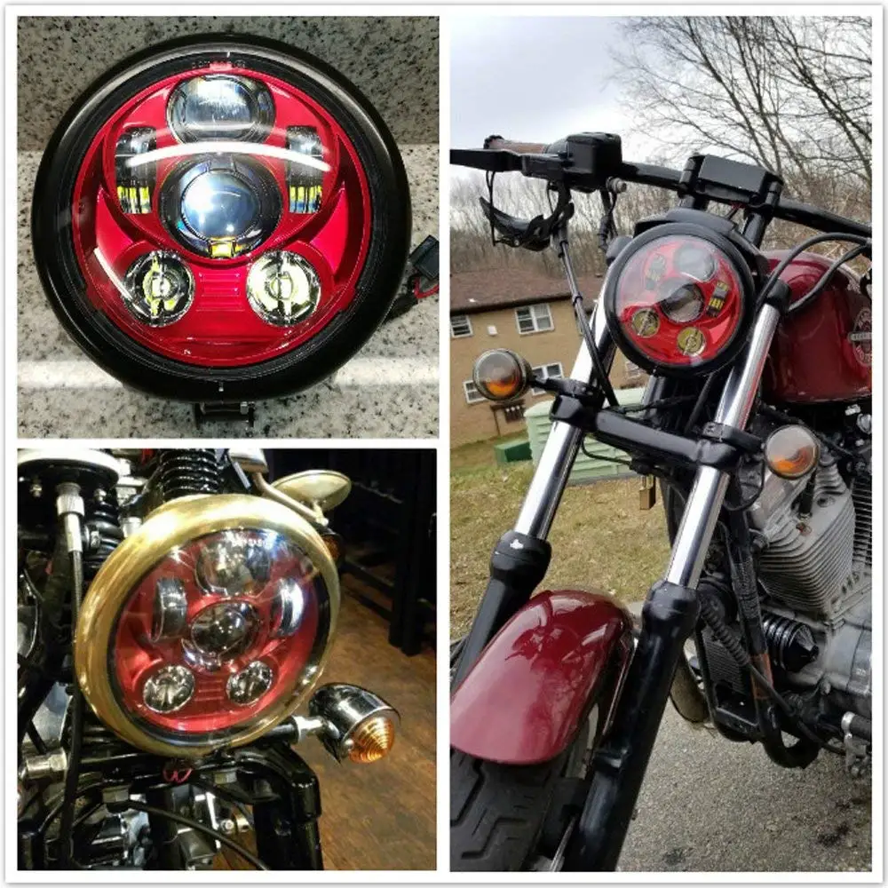 5.75 INCH HEADLIGHT WITH MOUNTING BRACKET LED HEADLAMP FOR MOTORCYCLE VTX 1300 VTX 1800 2002-2008