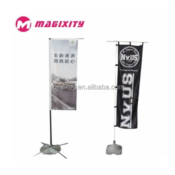 Custom Advertising Flag Banner Beach Flag Wooden Flag Pole View